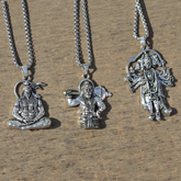 Set of 3 Hanuman Ji Pendants – Panchmukhi, Mahabali & Meditating