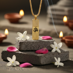 Om Pendant with 24K Gold Plated Chain