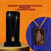 Golden Hanuman Chalisa Pendant with Chain