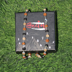 Silver Plated Rudraksh Karungali Tulsi Mala