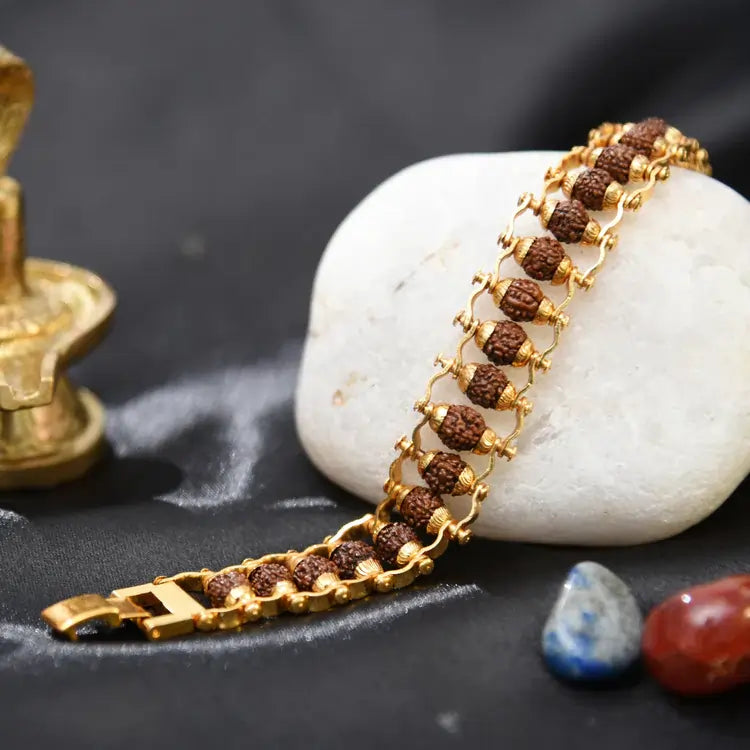 Rudraksha Bracelet Gold Plated