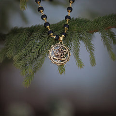 Gold Plated Karungali Mala with Lord Hanuman Pendant