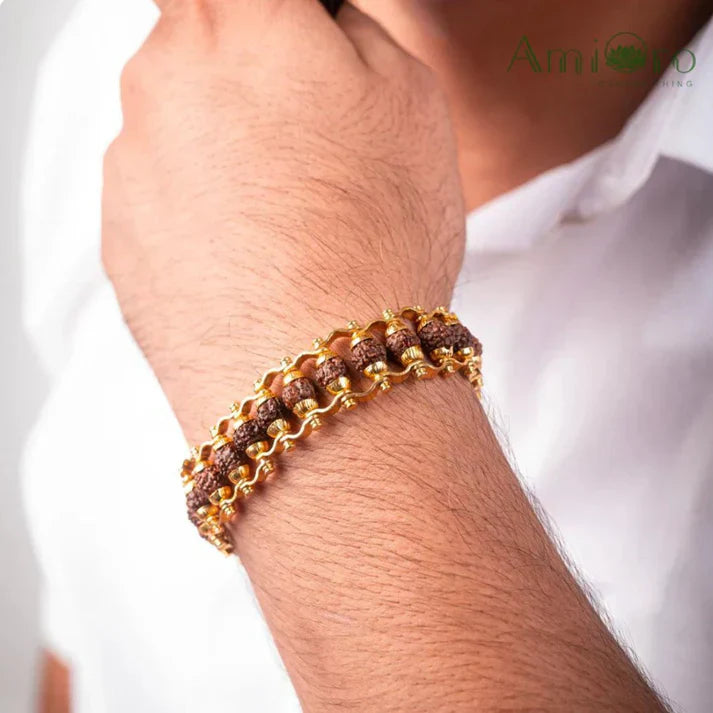 Rudraksha Bracelet Gold Plated