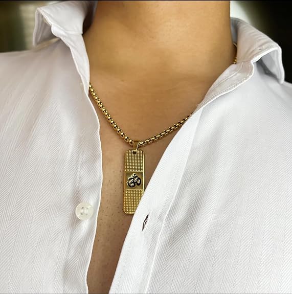 Om Pendant with 24K Gold Plated Chain